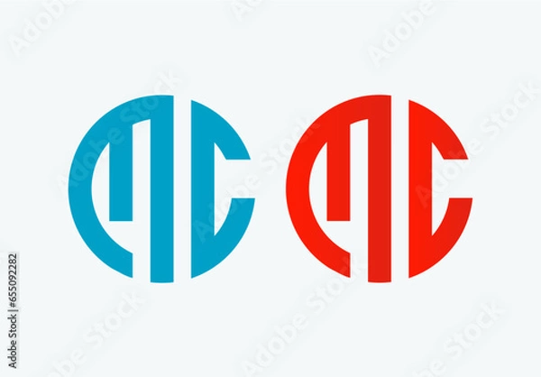 Fototapeta mc initial letter logo design, monogram