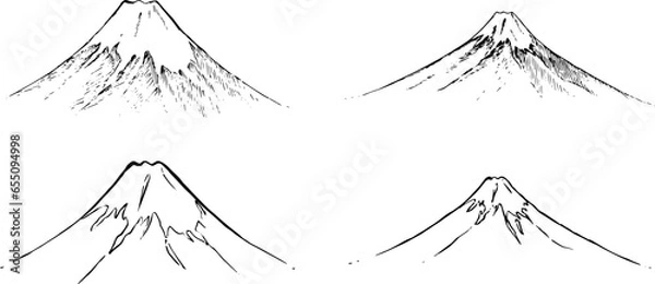 Obraz ペンで描いた富士山のイラスト
