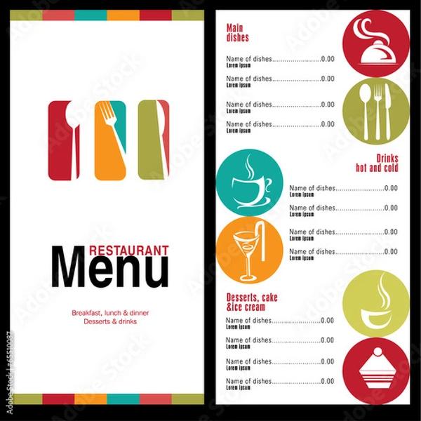Obraz Menu restauracji