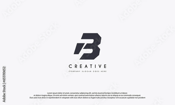 Fototapeta Initial Letter IB, BI abstract company Logo Design vector