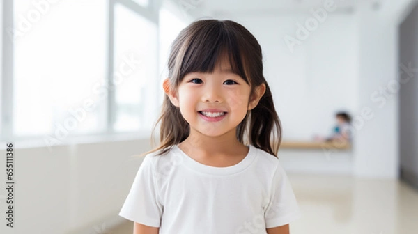 Obraz 幼い日本人の女の子の笑顔のポートレート