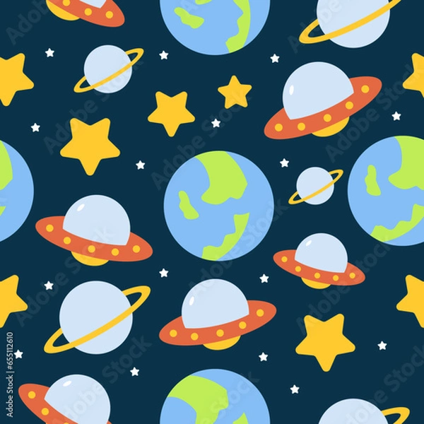 Fototapeta Space Seamless Pattern