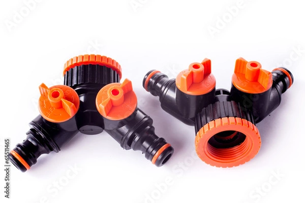 Fototapeta Adapter for connection of a garden hose with watering system