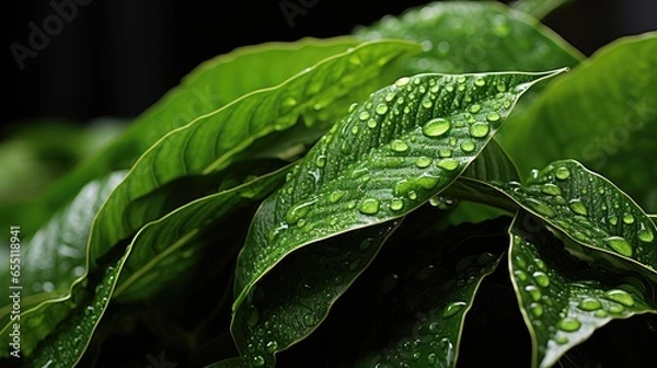 Fototapeta Dieffenbachia Leaf, Macro shot , Color Gradient, Background HD