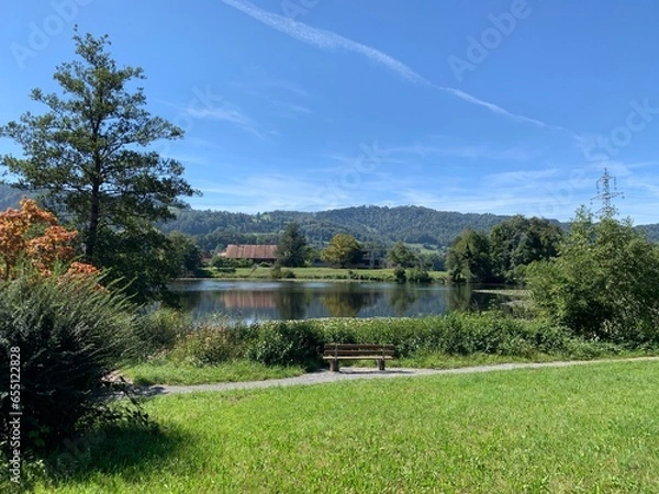Obraz Landschaft: Gattiker Weiher in Gattikon / Thalwil im Sihltal - Zimmerberg im Kanton Zürich