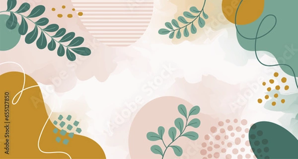 Fototapeta Design banner frame flower Spring background with beautiful. flower background for design. Colorful background with tropical plants.