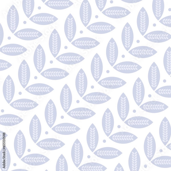 Fototapeta Seamless pattern with leaf elements in scandinavian style