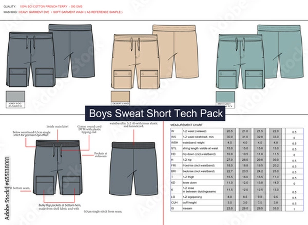 Fototapeta Boys Sweat Short Tech Pack