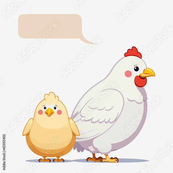 Fototapeta Feathered Friend: Educational Insights with a White Hen
