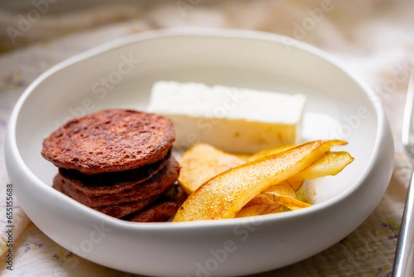 Obraz Food is on the table. Lunch on the windowsill. Breakfast by the window. Cutlets