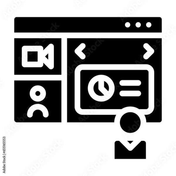 Fototapeta Conference icon solid style, best for presentation template and web, etc.