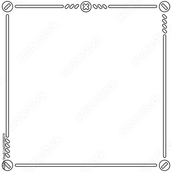 Fototapeta  Simple Metal Outline Square Frame Textbox