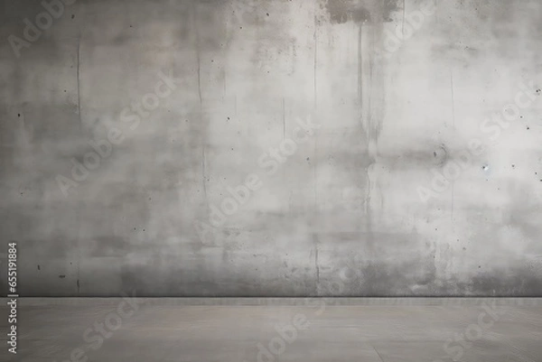 Fototapeta Empty Concrete Wall Mockup. Сoncept Concrete Texture, Blank Wall, Minimalist Design, Empty Space