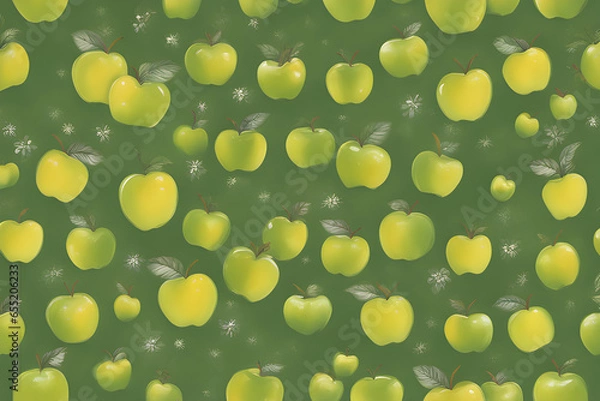 Obraz  yellow green apples. Generative AI