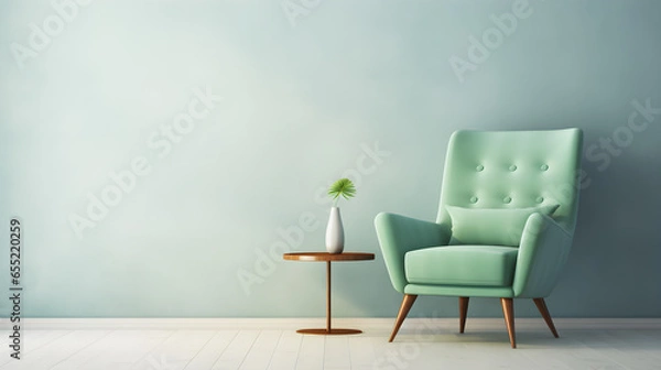 Obraz Green and white armchair