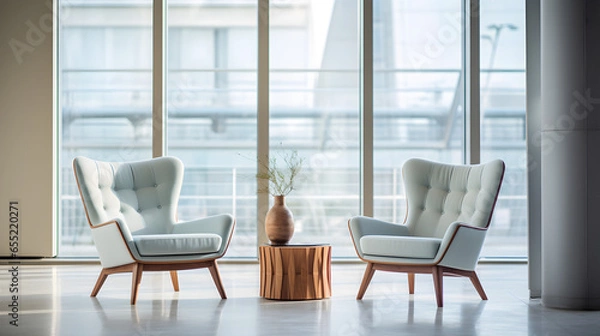 Obraz Blue and white armchair