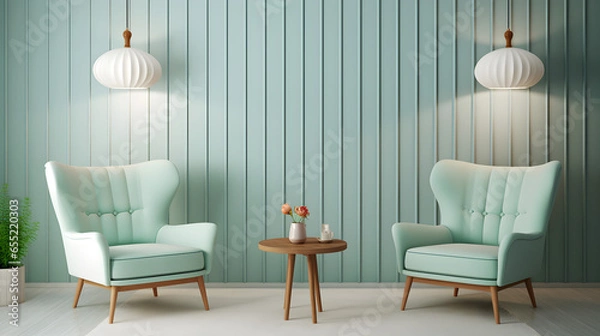 Obraz Green and white armchair