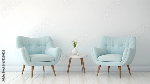 Obraz Blue and white armchair