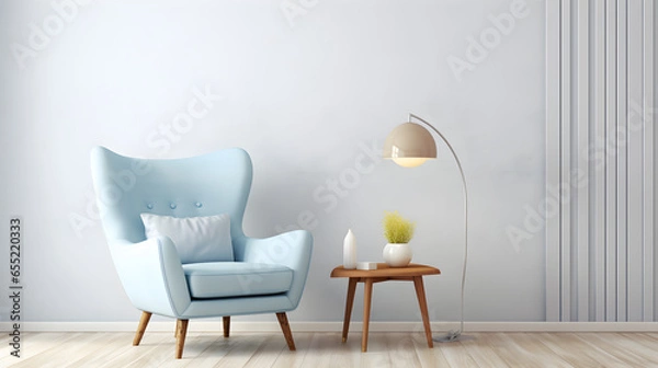 Obraz Blue and white armchair