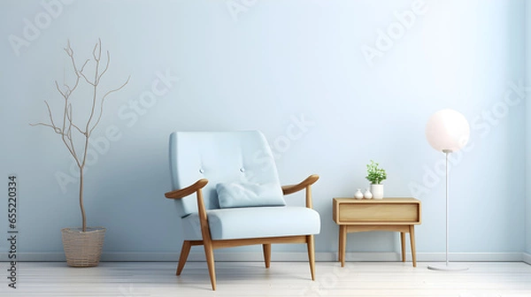 Obraz Blue and white armchair