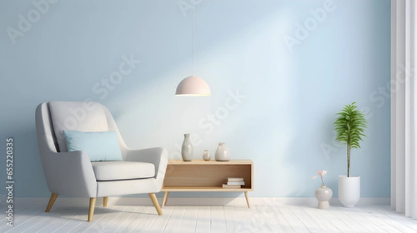 Obraz Blue and white armchair