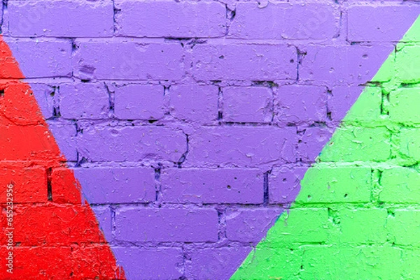 Obraz Multicolored brick wall, texture painted