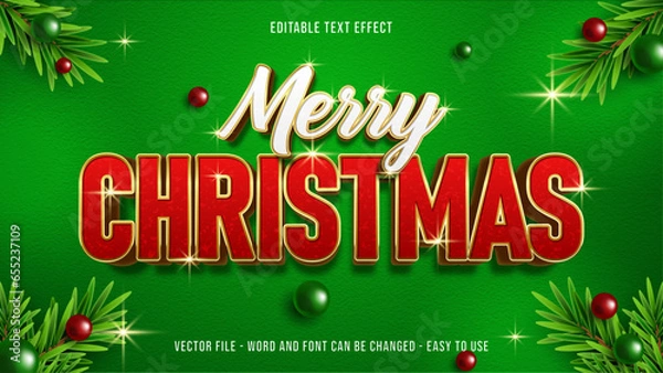 Obraz Merry christmas editable text effect
