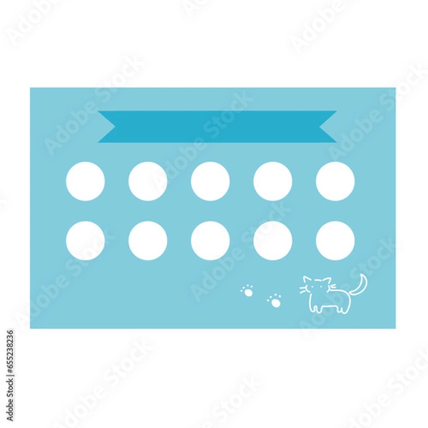 Obraz 水色猫のスタンプカード