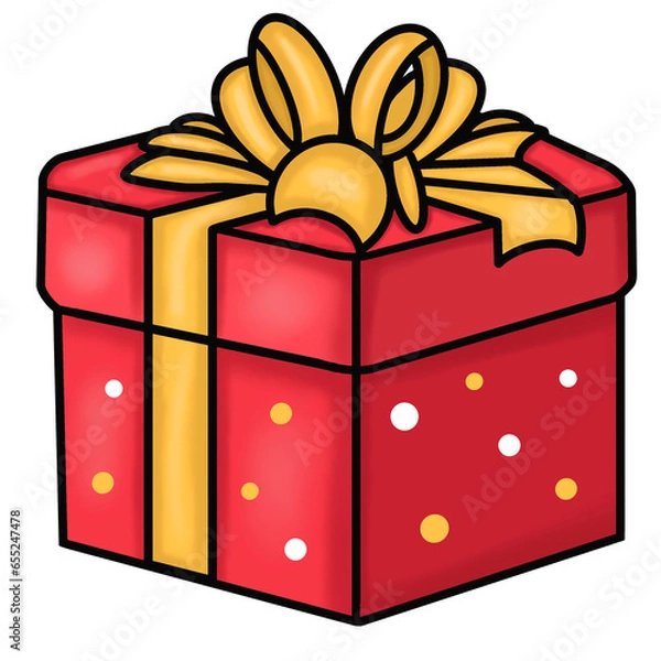 Obraz red gift box with yellow ribbon