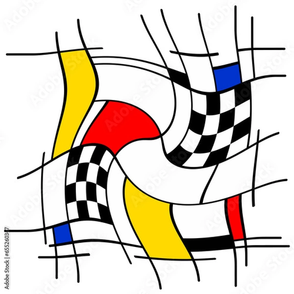 Fototapeta Tableau abstrait d'un circuit de course automobile