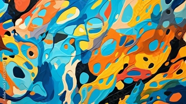 Fototapeta Dynamic and Chaotic Colorful Abstract Pattern