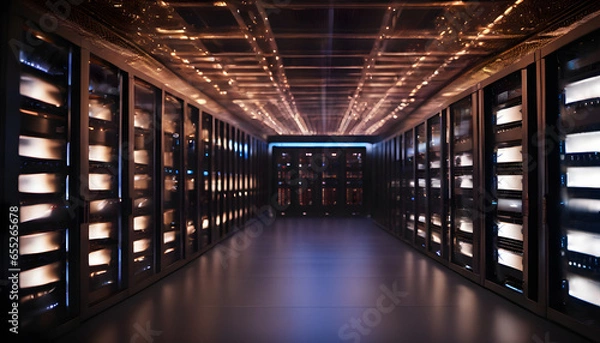 Fototapeta server rack in the warehouse