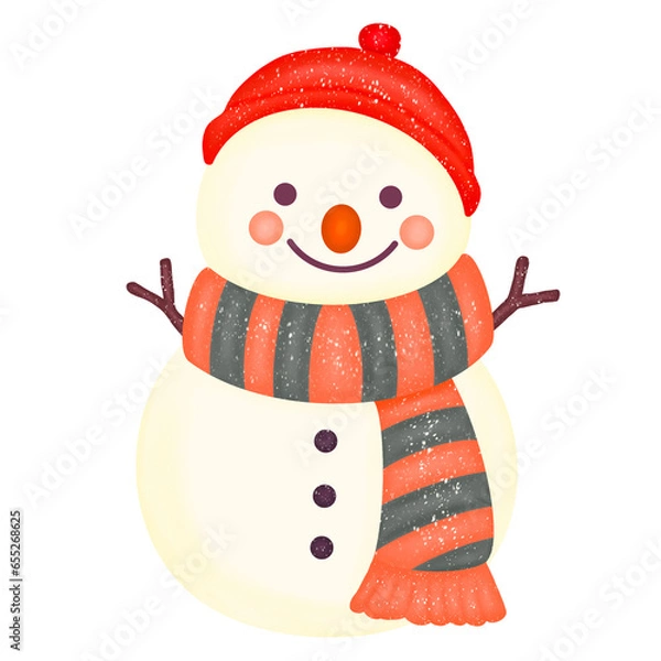 Obraz snowman with red hat