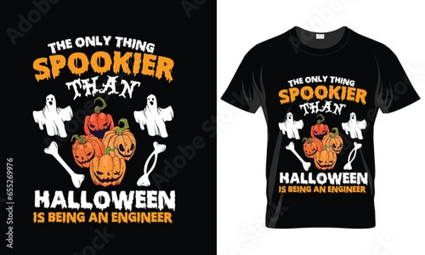 Fototapeta Halloween Engineer T-Shirt Design. Halloween October