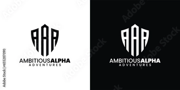 Fototapeta Adventures in Branding & Crafting an A Letter Logo with a Triple-Alpha Identity
