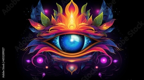 Fototapeta Sensi feel logo Psytrance vector design 8k resolution.Generative AI