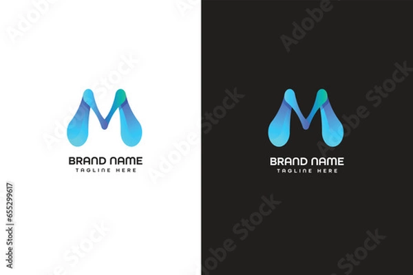 Obraz M letter modern logo 