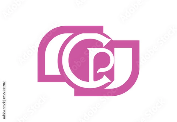 Fototapeta CP letter logo and icon design template