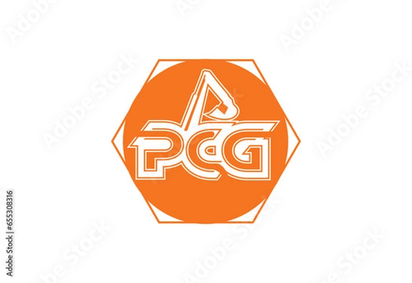 Obraz PCG creative letter logo and icon design template