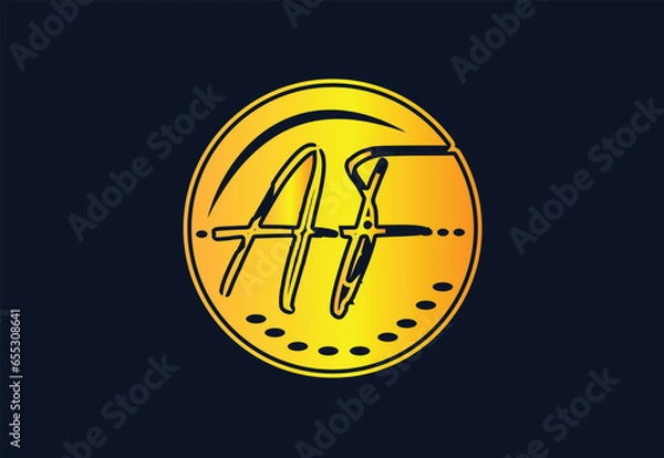 Obraz AF creative letter logo and icon design template 