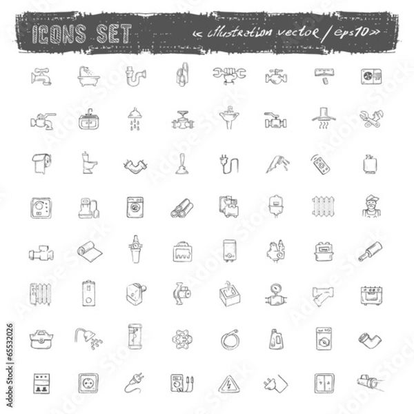 Fototapeta Icons set. Vector format