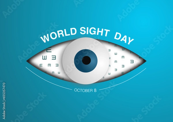 Fototapeta World Sight day (WSD) is observed every year in October, it is a global event meant to draw attention on blindness and vision impairment. Vector illustration