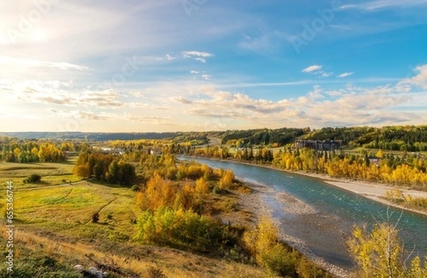 Fototapeta Fall Landscape By The Bow River