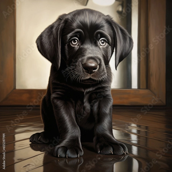 Fototapeta Black Lab Puppy
