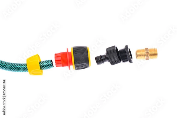 Fototapeta Watering Hose Nozzle Isolated on White Background