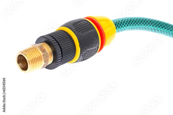 Fototapeta Watering Hose Nozzle Isolated on White Background