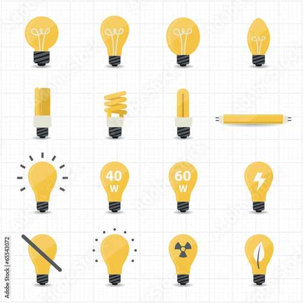 Obraz Light Bulb Icons