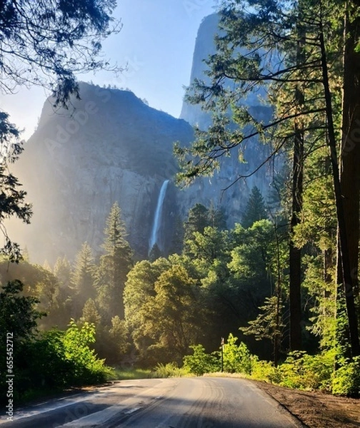Fototapeta View of Bridalveil Falls, Yosemite National Park, California