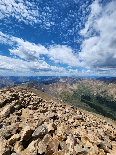 Fototapeta View from the summit of Mount Elbert, Colorado
