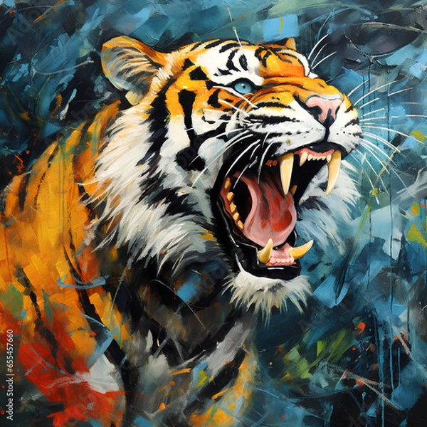 Obraz 絶滅危惧種　トラ｜tiger Endangered species Generative AI